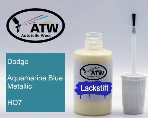 Dodge, Aquamarine Blue Metallic, HQ7: 20ml Lackstift, von ATW Autoteile West.